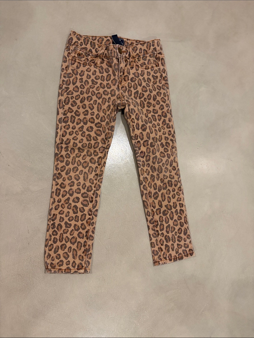 GAP Girls Leopard Print Skinny Jeans - Tan and Brown